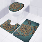 Tribal Sea Turtle Print 3 Piece Bath Mat Set