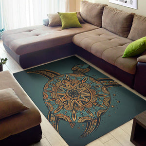 Tribal Sea Turtle Print Area Rug