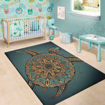 Tribal Sea Turtle Print Area Rug