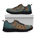 Tribal Sea Turtle Print Black Running Shoes