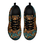 Tribal Sea Turtle Print Black Sneakers