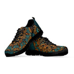 Tribal Sea Turtle Print Black Sneakers