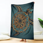 Tribal Sea Turtle Print Blanket