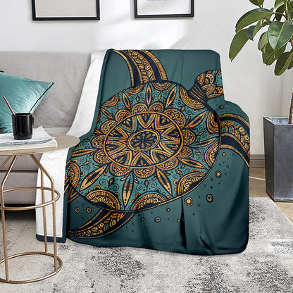 Tribal Sea Turtle Print Blanket