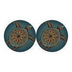 Tribal Sea Turtle Print Car Coasters