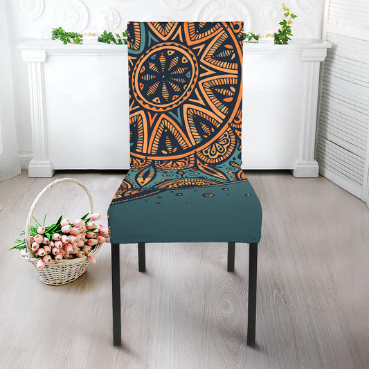 Tribal Sea Turtle Print Dining Chair Slipcover