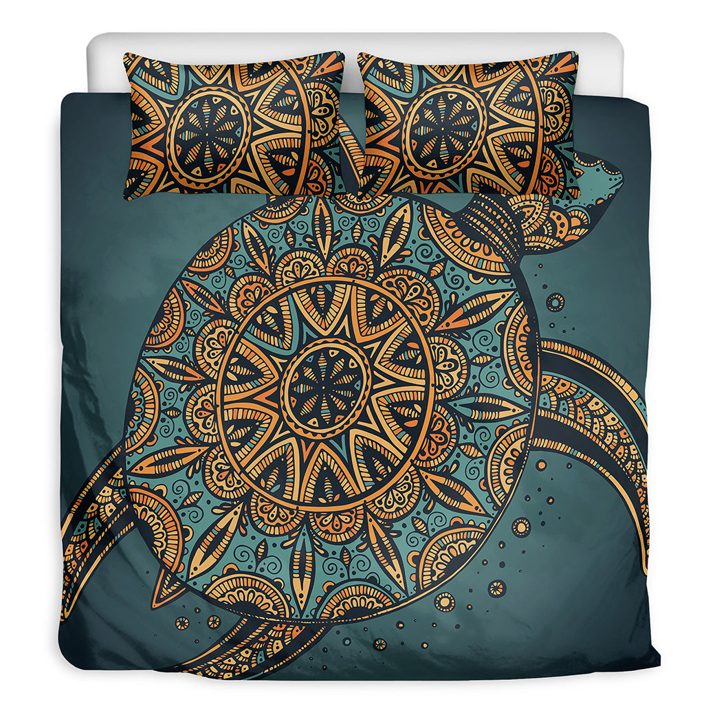 Tribal Sea Turtle Print Duvet Cover Bedding Set