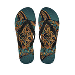 Tribal Sea Turtle Print Flip Flops