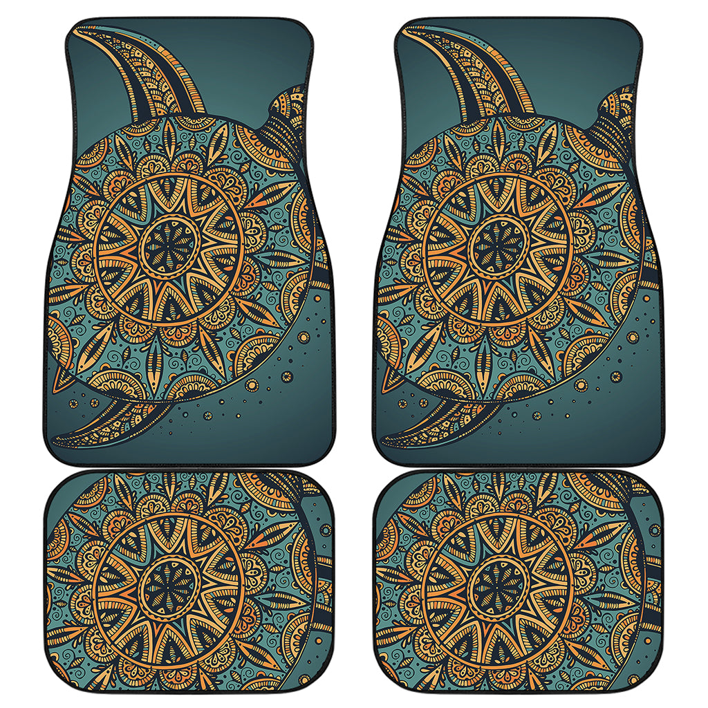 Tribal Sea Turtle Print Front and Back Car Floor Mats