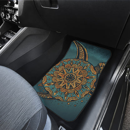Tribal Sea Turtle Print Front Car Floor Mats