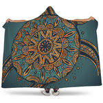 Tribal Sea Turtle Print Hooded Blanket