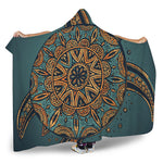 Tribal Sea Turtle Print Hooded Blanket