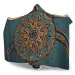 Tribal Sea Turtle Print Hooded Blanket