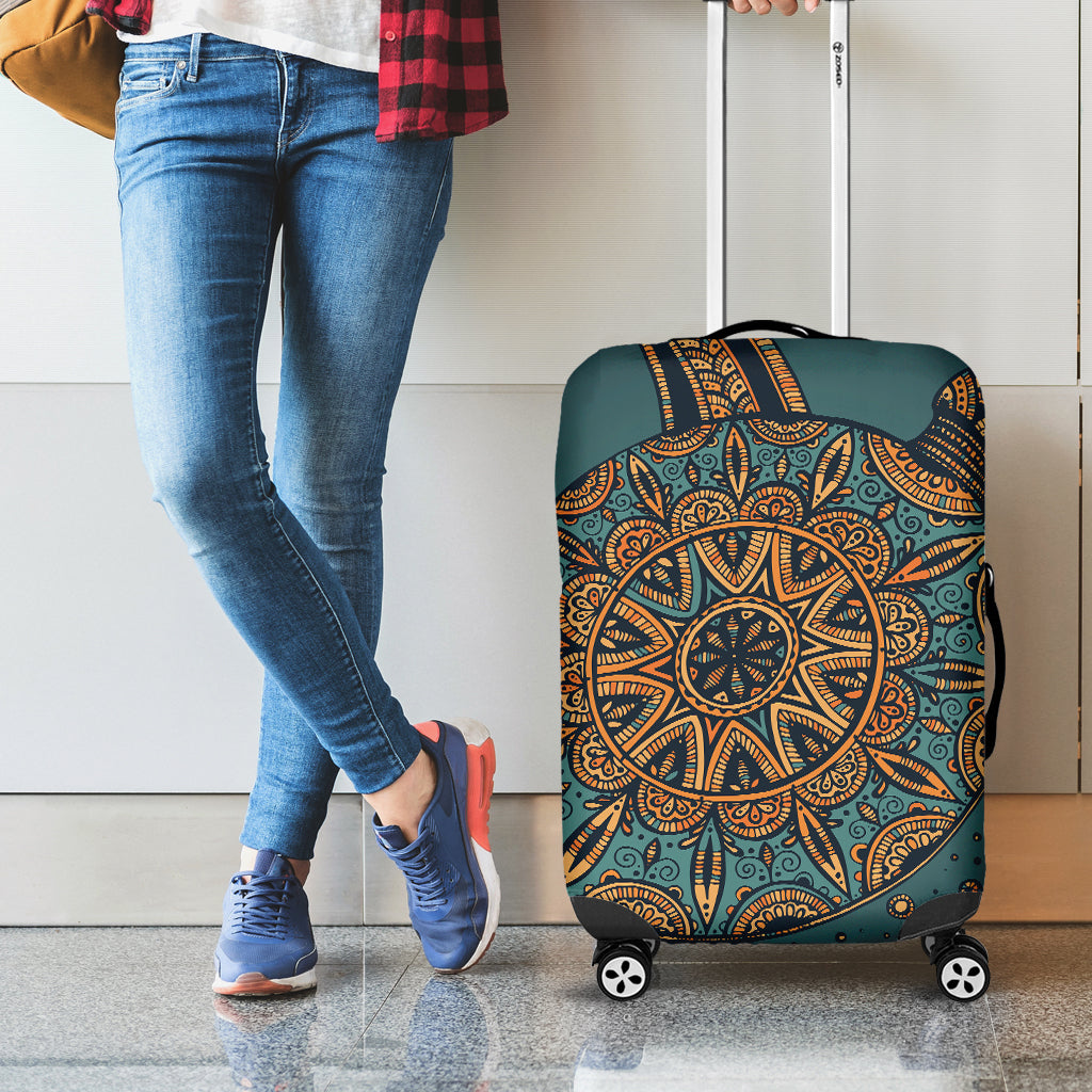 Tribal Sea Turtle Print Luggage Cover