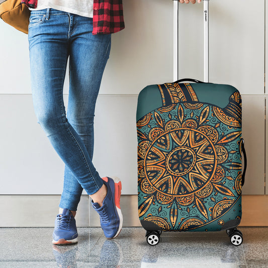Tribal Sea Turtle Print Luggage Cover