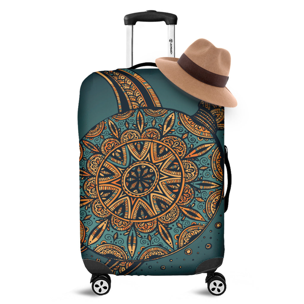 Tribal Sea Turtle Print Luggage Cover