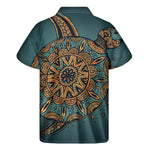 Tribal Sea Turtle Print Men's Short Sleeve Shirt