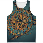 Tribal Sea Turtle Print Men's Tank Top