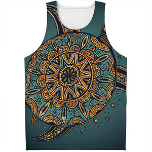 Tribal Sea Turtle Print Men's Tank Top