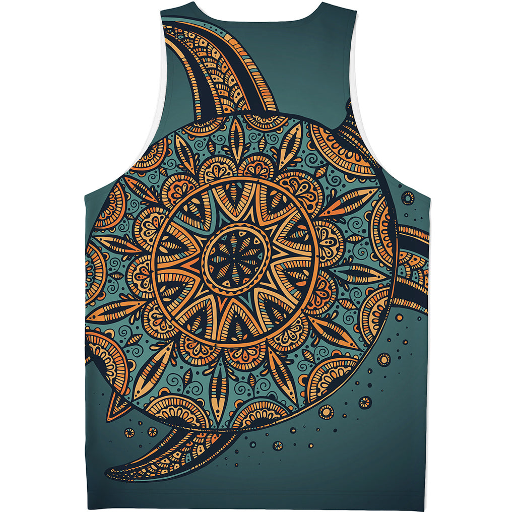 Tribal Sea Turtle Print Men's Tank Top