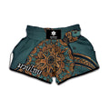 Tribal Sea Turtle Print Muay Thai Boxing Shorts