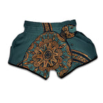 Tribal Sea Turtle Print Muay Thai Boxing Shorts