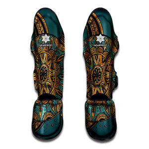 Tribal Sea Turtle Print Muay Thai Shin Guard