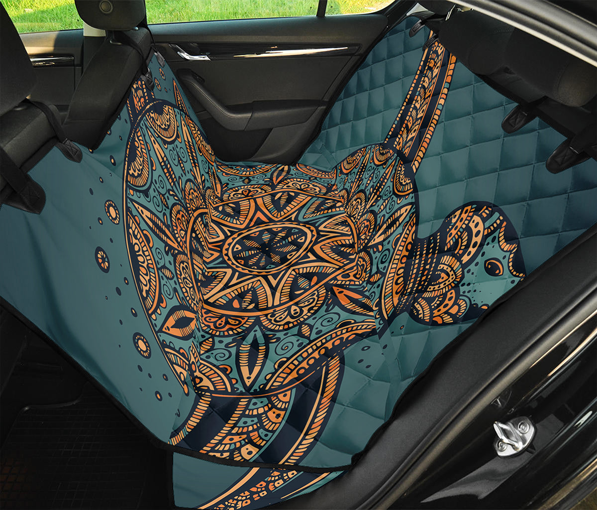 Tribal Sea Turtle Print Pet Car Back Seat Cover