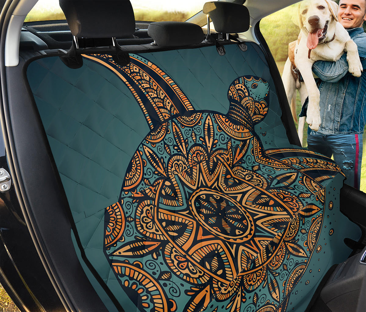 Tribal Sea Turtle Print Pet Car Back Seat Cover