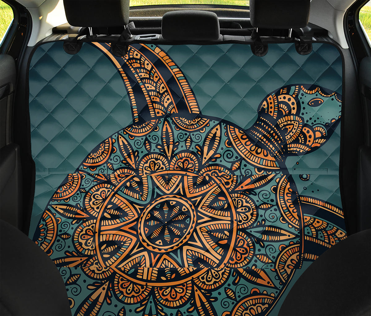 Tribal Sea Turtle Print Pet Car Back Seat Cover