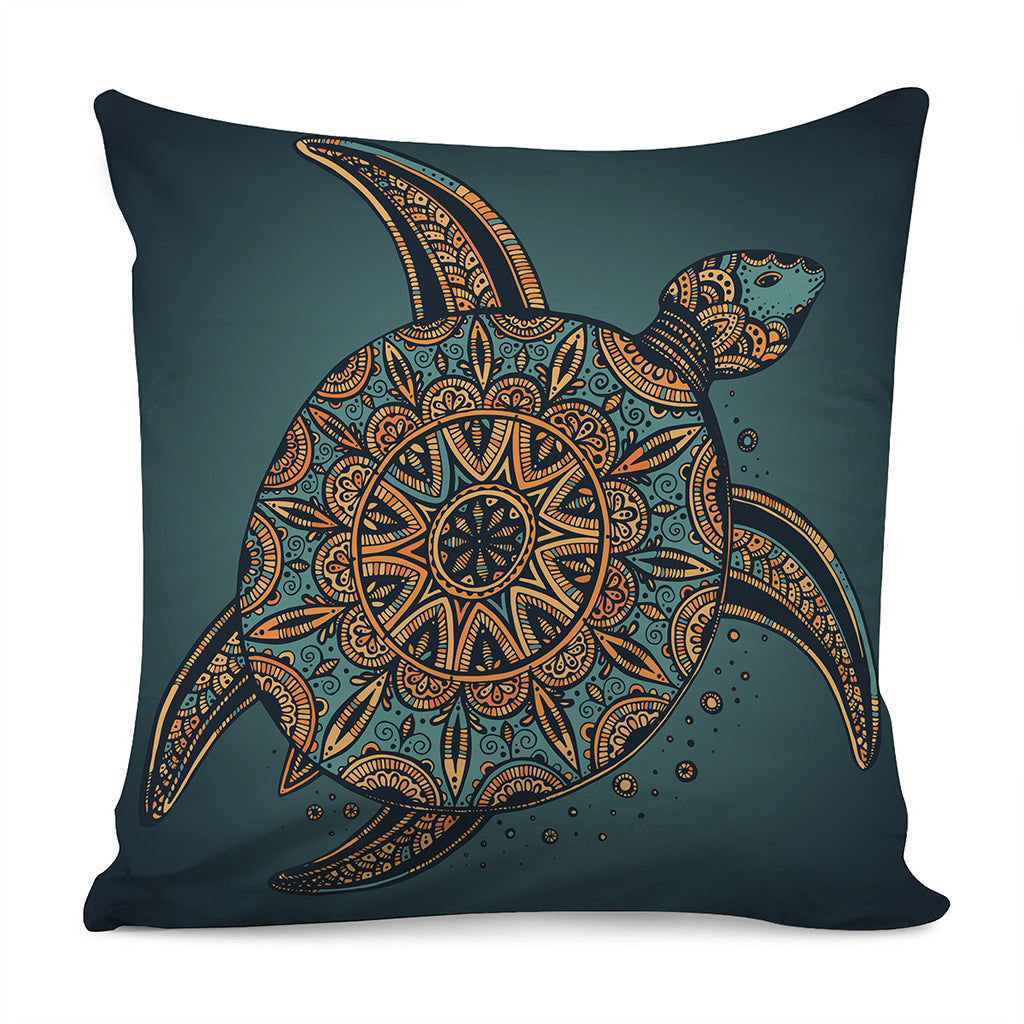 Tribal Sea Turtle Print Pillow Cover