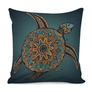 Tribal Sea Turtle Print Pillow Cover