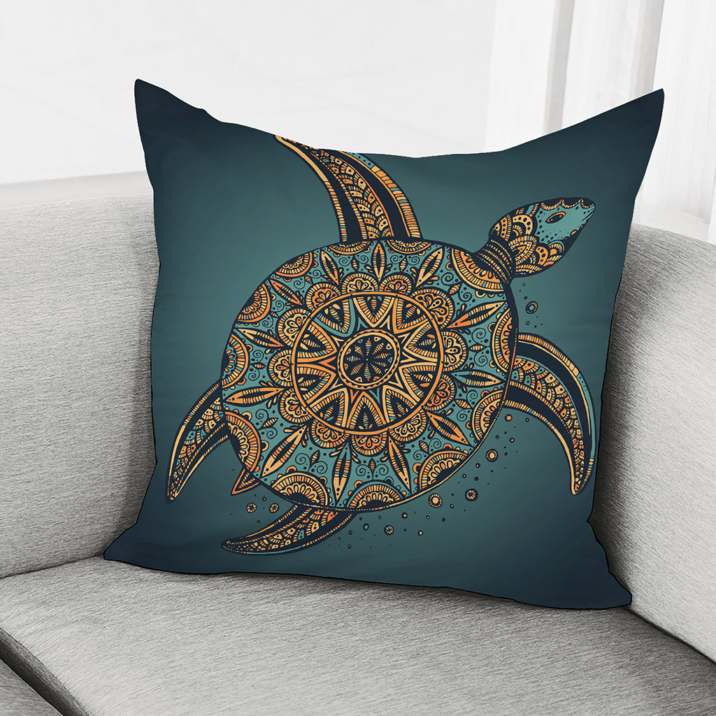 Tribal Sea Turtle Print Pillow Cover