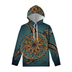 Tribal Sea Turtle Print Pullover Hoodie