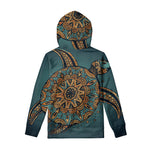 Tribal Sea Turtle Print Pullover Hoodie