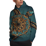 Tribal Sea Turtle Print Pullover Hoodie
