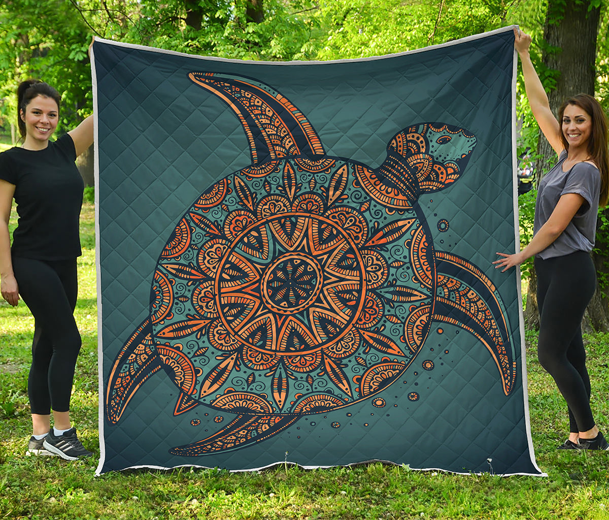 Tribal Sea Turtle Print Quilt