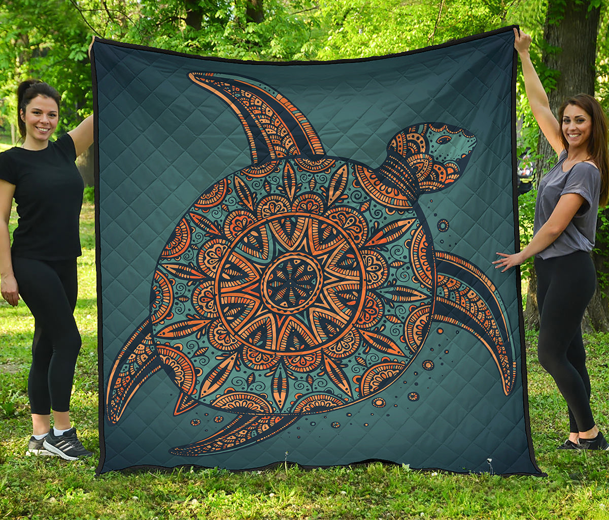Tribal Sea Turtle Print Quilt