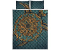 Tribal Sea Turtle Print Quilt Bed Set