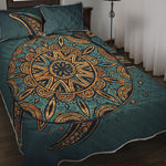 Tribal Sea Turtle Print Quilt Bed Set