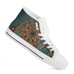Tribal Sea Turtle Print White High Top Shoes