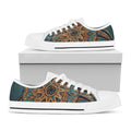 Tribal Sea Turtle Print White Low Top Sneakers