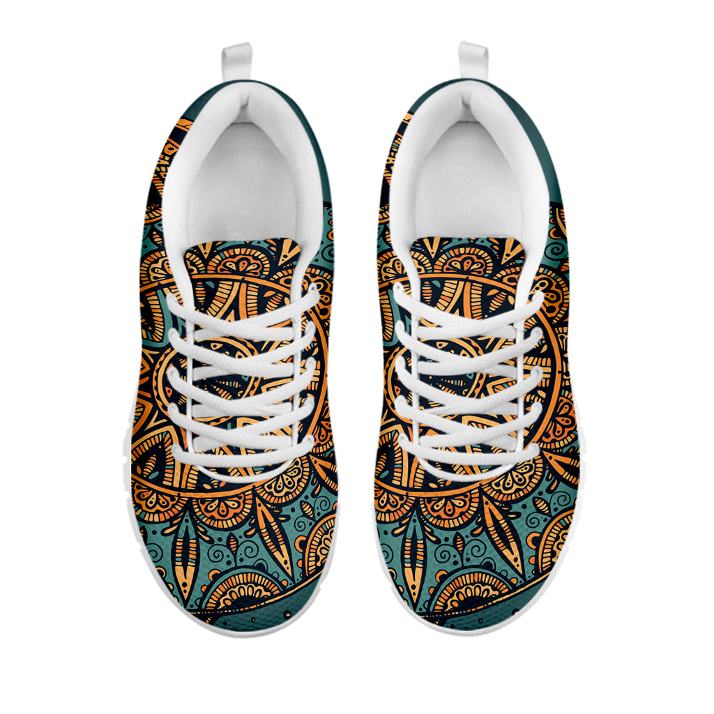 Tribal Sea Turtle Print White Sneakers