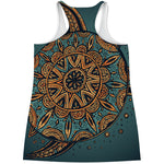 Tribal Sea Turtle Print Women's Racerback Tank Top