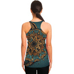 Tribal Sea Turtle Print Women's Racerback Tank Top