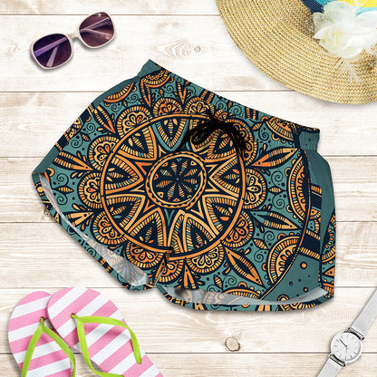 Tribal Sea Turtle Print Women's Shorts