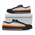 Tribal Serape Blanket Pattern Print Black Low Top Sneakers