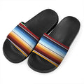 Tribal Serape Blanket Pattern Print Black Slide Sandals