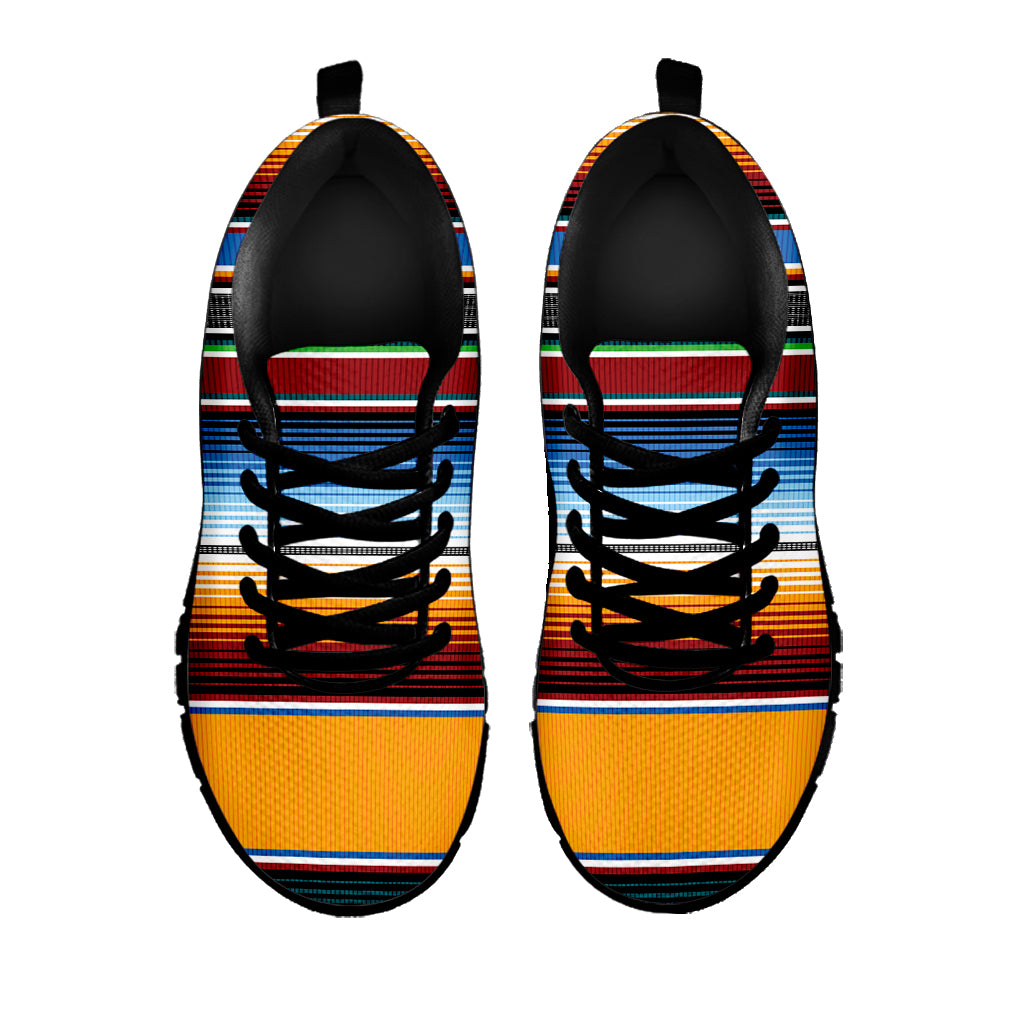 Tribal Serape Blanket Pattern Print Black Sneakers