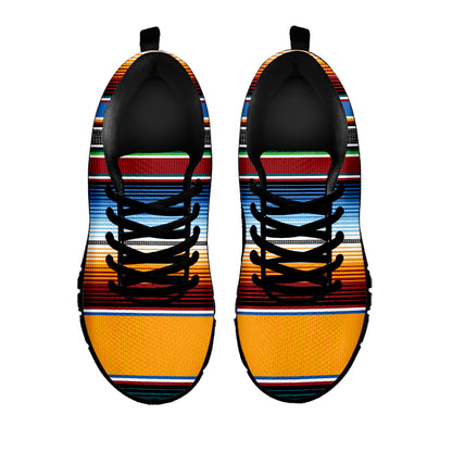 Tribal Serape Blanket Pattern Print Black Sneakers
